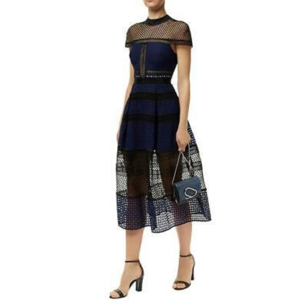 SELF PORTRAIT CROCHET LACE MIDI US6